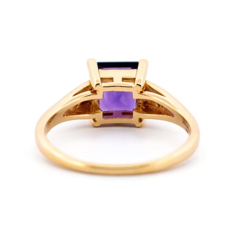 Amethyst Diamond 14k Square-Shape Ring 13768-0246 - Image 6