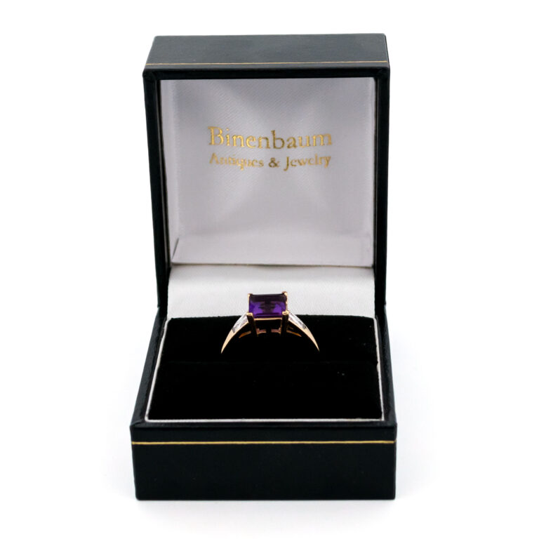 Amethyst Diamond 14k Square-Shape Ring 13768-0246 - Image 7