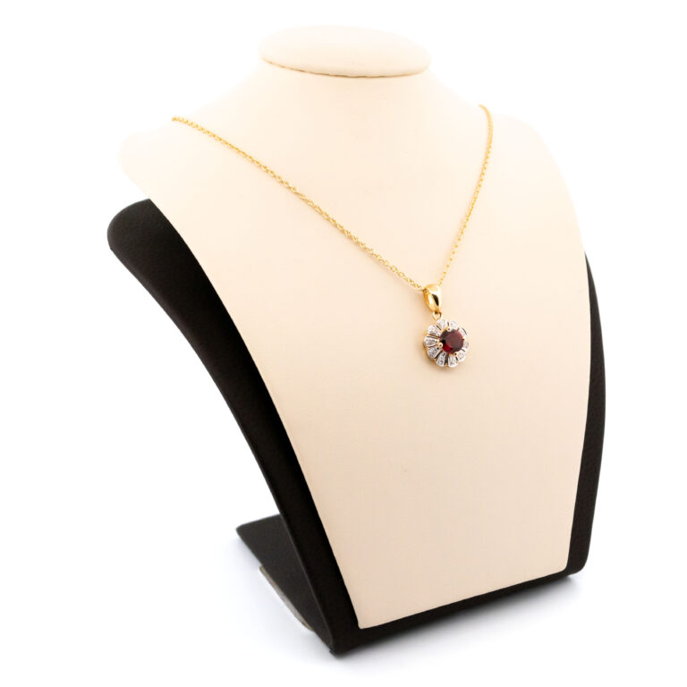 Diamond Garnet 14k Cluster Pendant 13771-0249a Image3