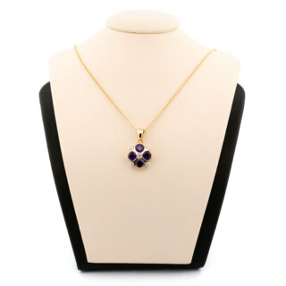 Amethyst Diamond 14k Quatrefoil Pendant 13773-0250a Image1