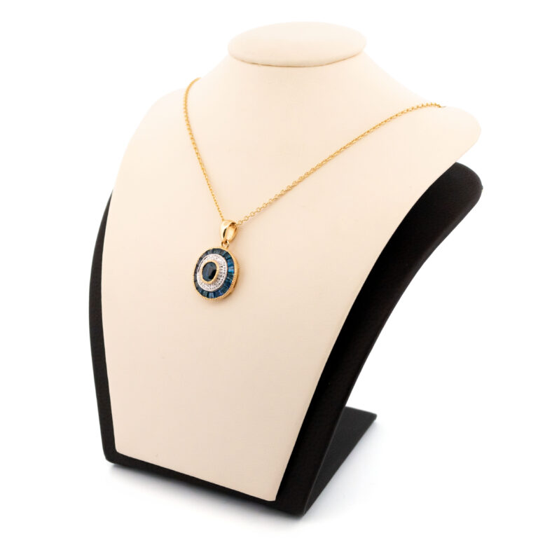 Diamond Sapphire 14k Deco Pendant 13791-0259a Image4