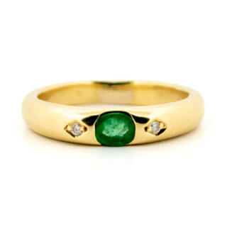 Diamond Emerald 18k Gypsy Ring 13865-8248 Image1