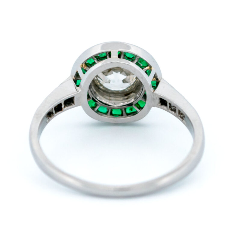 Diamond Emerald Platinum Halo Ring 14249-2415 - Image 6