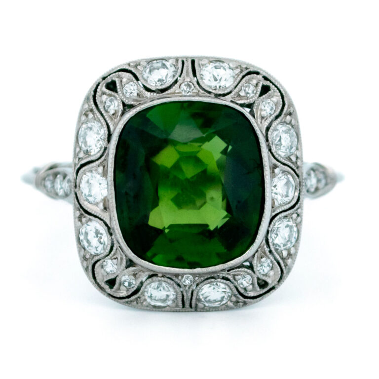 Tourmaline Diamond Platinum Cluster Ring 14265-2431 Image1