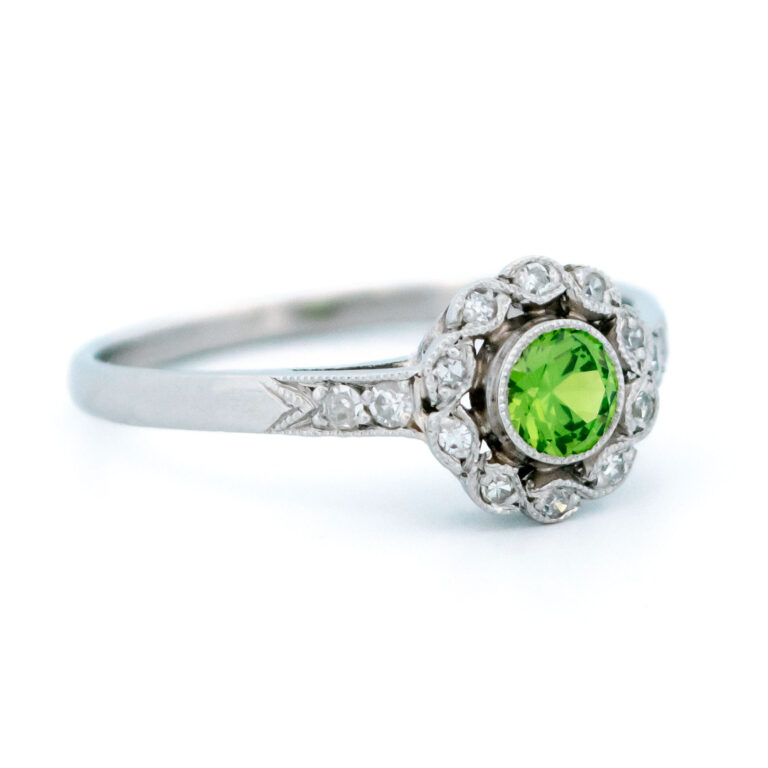 Demantoid Diamond Platinum Cluster Ring 14267-5111 Image3