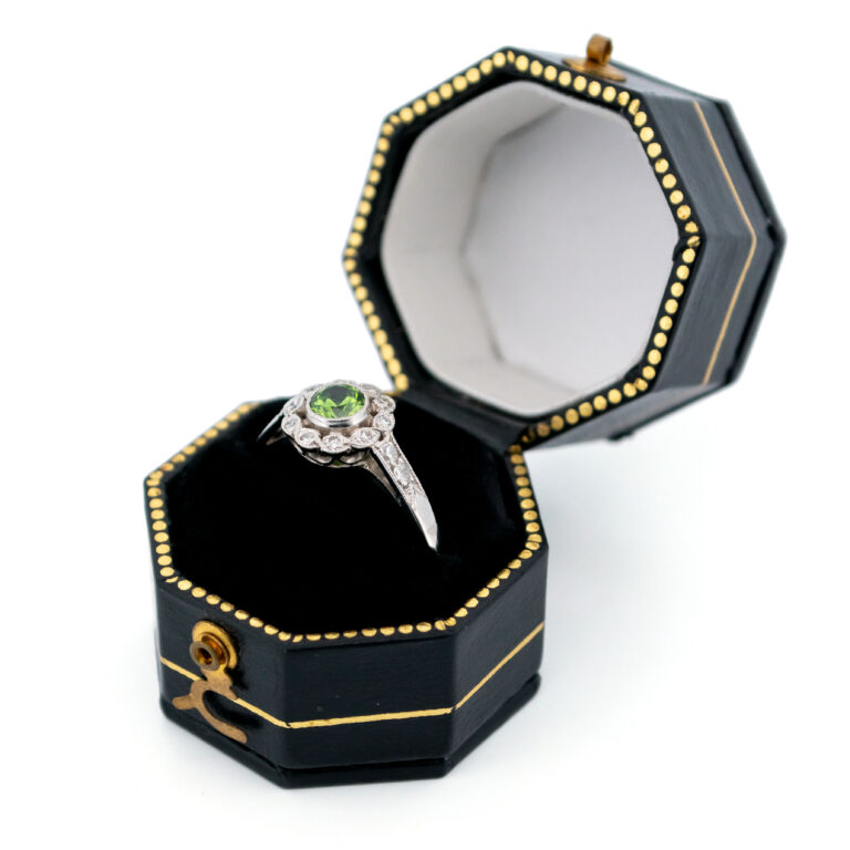 Demantoid Diamond Platinum Cluster Ring 14267-5111 - Image 7