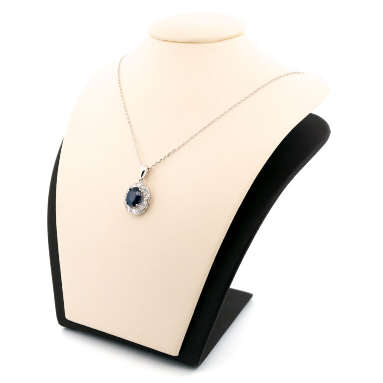 Diamond Sapphire 18k Cluster Pendant 14315-8301 Image4