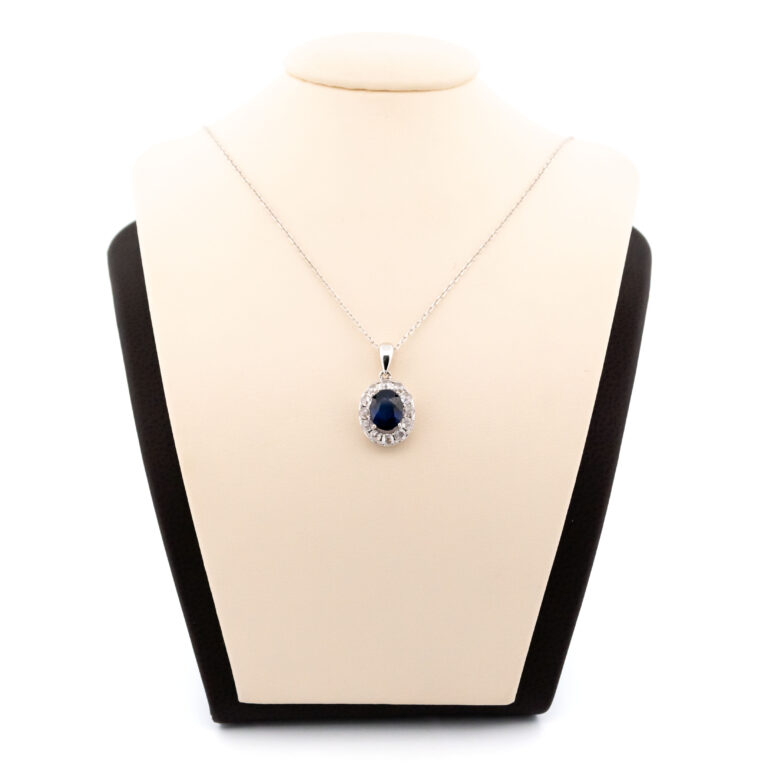 Diamond Sapphire 18k Cluster Pendant 14315-8301 Image1