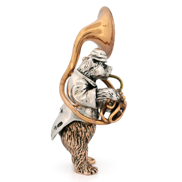 Silver Copper "Bear Playing Sousaphone" Miniature 14338-3050 Image4