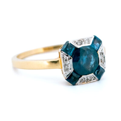 Diamond Sapphire 14k Deco Ring 14393-8321 Image2