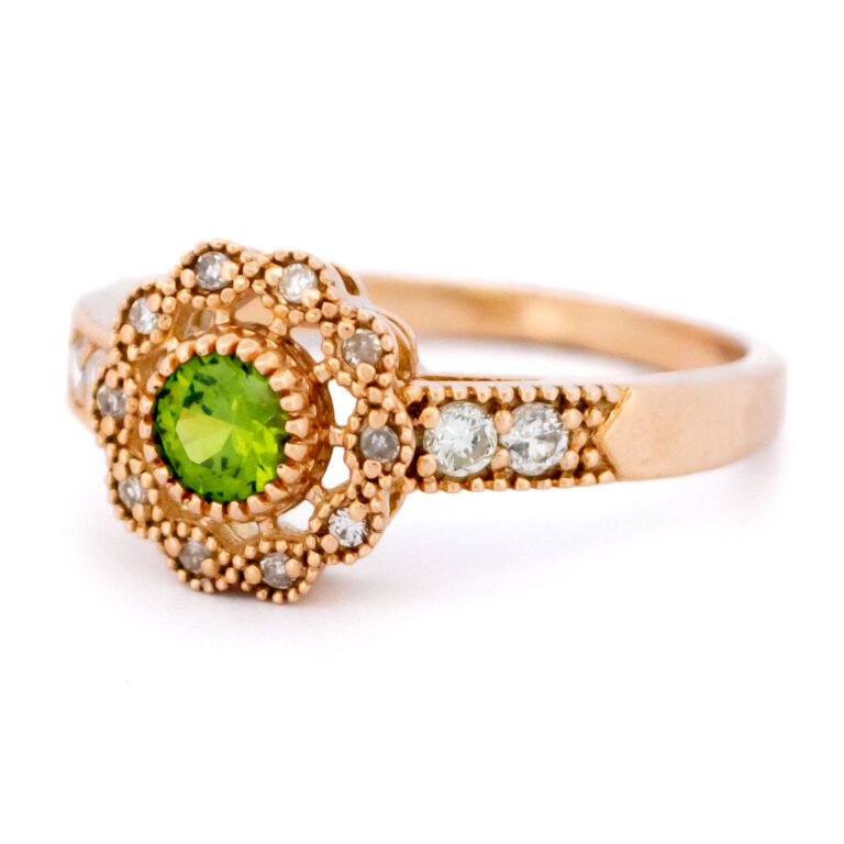 Demantoid Diamond 14k Cluster Ring 14516-8350 Image4