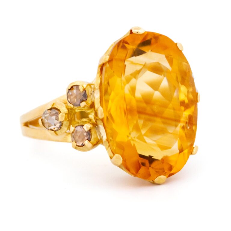 Citrine Diamond 18k Ring 14584-8362 Image3