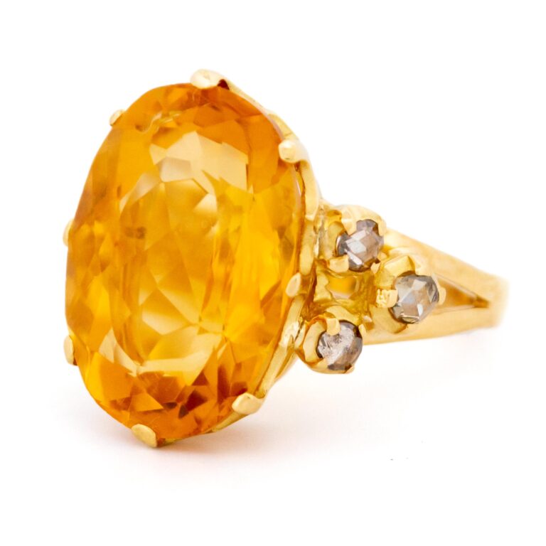 Citrine Diamond 18k Ring 14584-8362 Image4