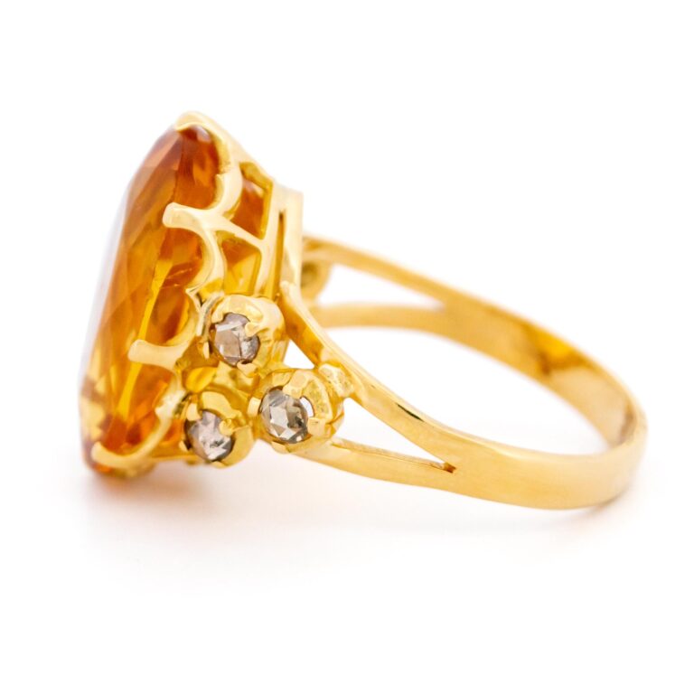 Citrine Diamond 18k Ring 14584-8362 Image5