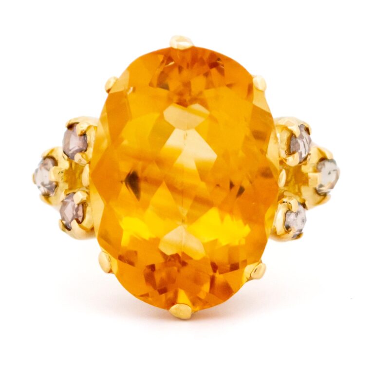 Citrine Diamond 18k Ring 14584-8362 Image1