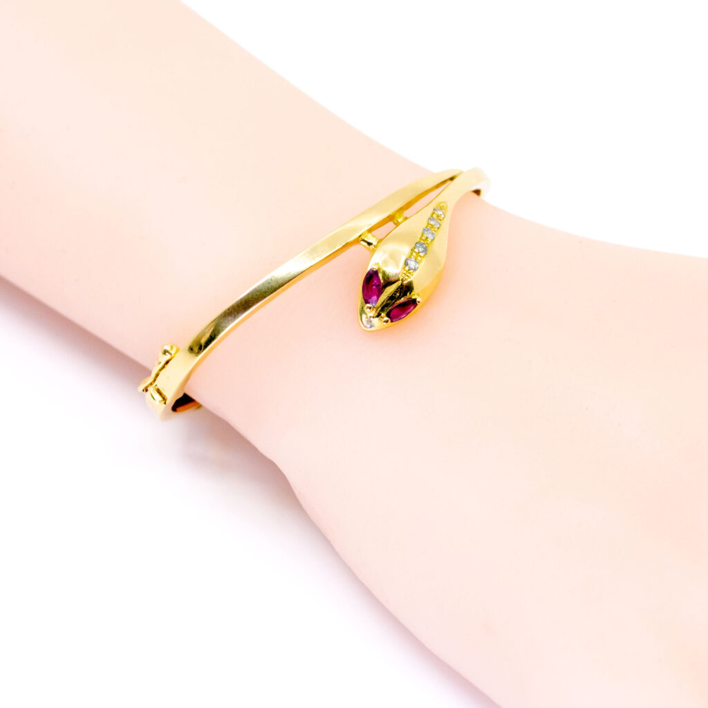 Ruby Diamond 14k Bangle Snake Bracelet 14927-8427 Image3