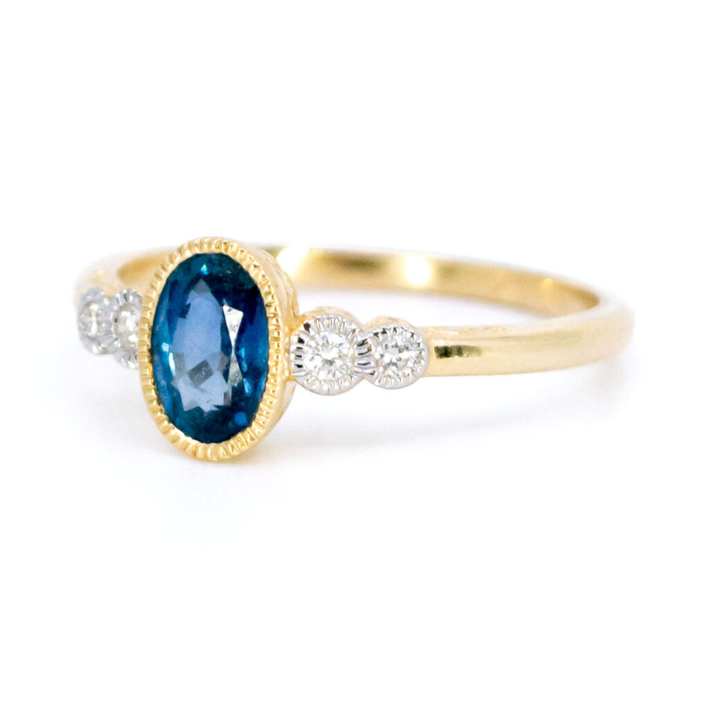 Diamond Sapphire 14k Oval-Shape Ring 14991-8454 Image2