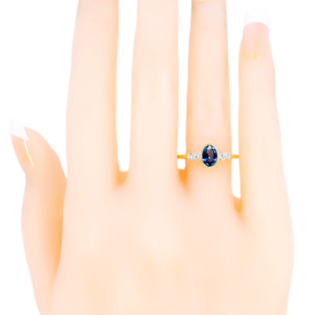 Diamond Sapphire 14k Oval-Shape Ring 14991-8454 Image5
