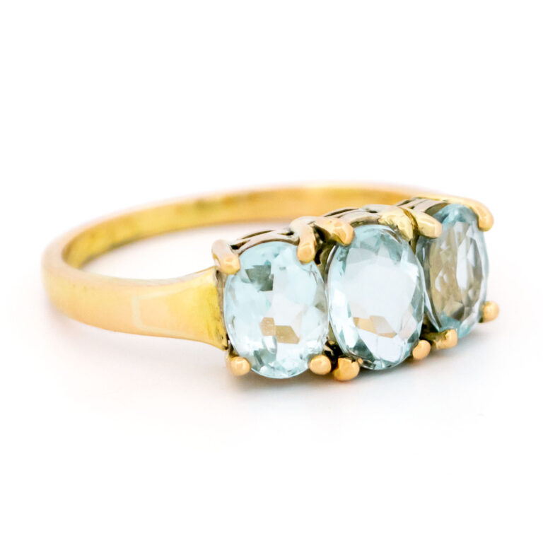 Aquamarine 18k Trilogy Ring 15022-5118 Image3