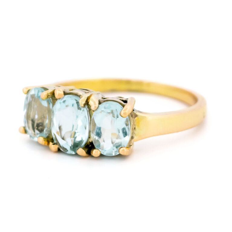 Aquamarine 18k Trilogy Ring 15022-5118 Image4