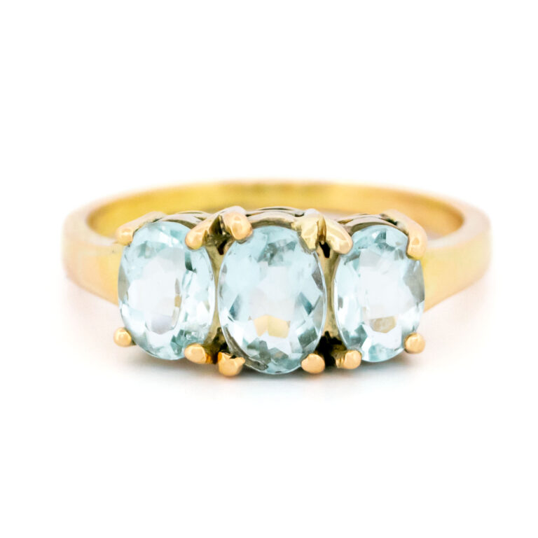 Aquamarine 18k Trilogy Ring 15022-5118 Image1