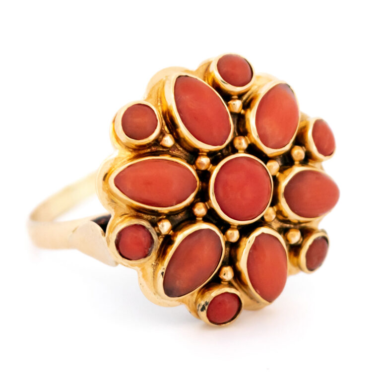 Coral 14k Flower Cluster Ring 15035-8480 Image3