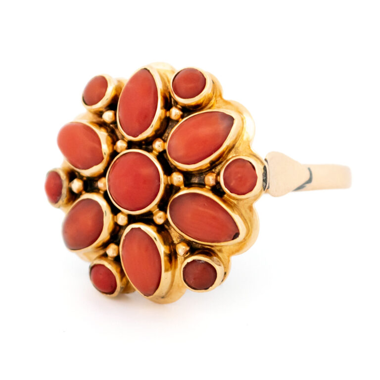 Coral 14k Flower Cluster Ring 15035-8480 Image4