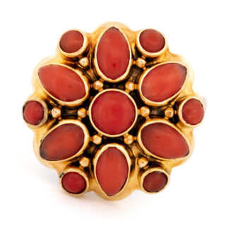 Coral 14k Flower Cluster Ring 15035-8480 Image1