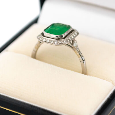 Diamond Emerald Platinum Ring 15298-4932 Image2