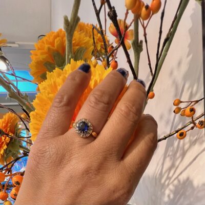 Diamond Sapphire 14k Cluster Ring 15461-8569 Image2