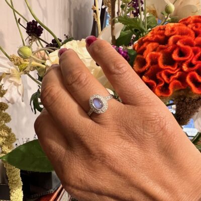 Diamond Moonstone Platinum Entourage Ring 15467-5201 Image2