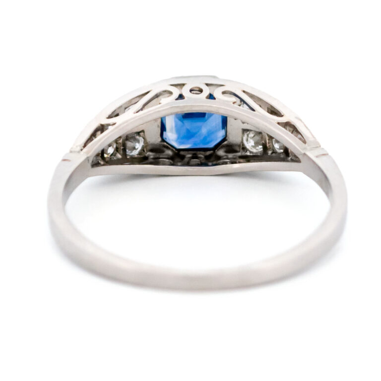 Diamond Sapphire Platinum East-West Ring 15468-5202 - Image 6