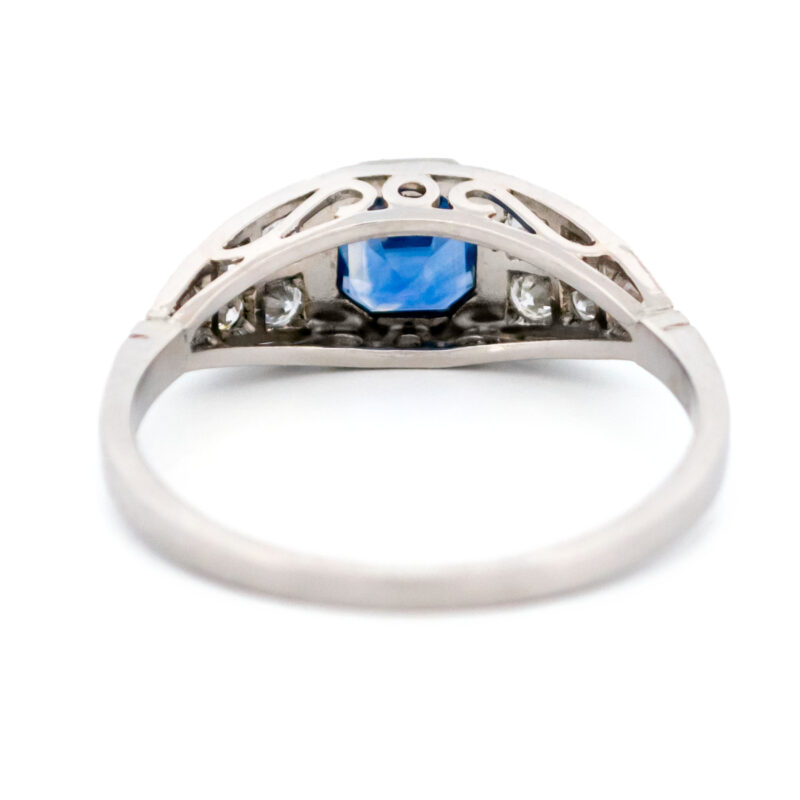 Anello East-West in platino con diamanti e zaffiri 15468-5202 - Immagine 6