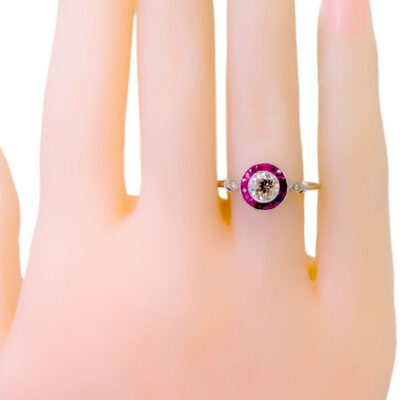 Diamond Ruby Platinum Target Ring 1740-4476 Image2