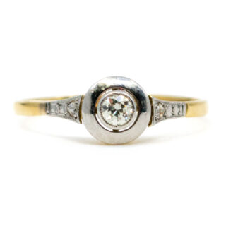 Diamond 14k Platinum Target Ring 254-1403 Image1