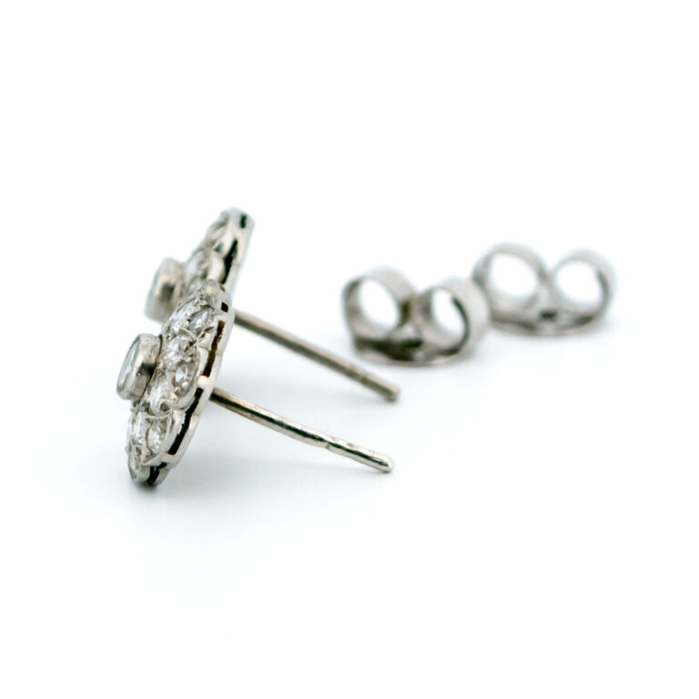 Diamond Platinum Cluster Earrings 26-0481 Image4