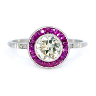 Diamond Ruby Platinum Target Ring 3646-1733 Image1