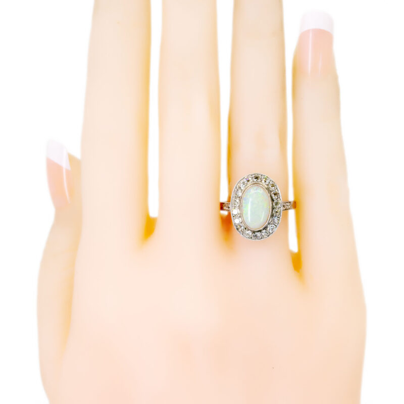 Diamond Opal Platinum Oval-Shape Ring 4410-4441 - Image 7