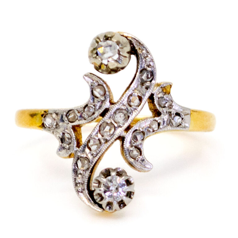 Diamond 18k Platinum Scroll Ring 5060-6540 Image1