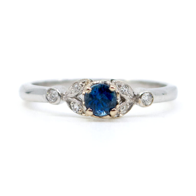 Anillo de 18 quilates con diamantes y zafiros 5072-4669 Imagen 1