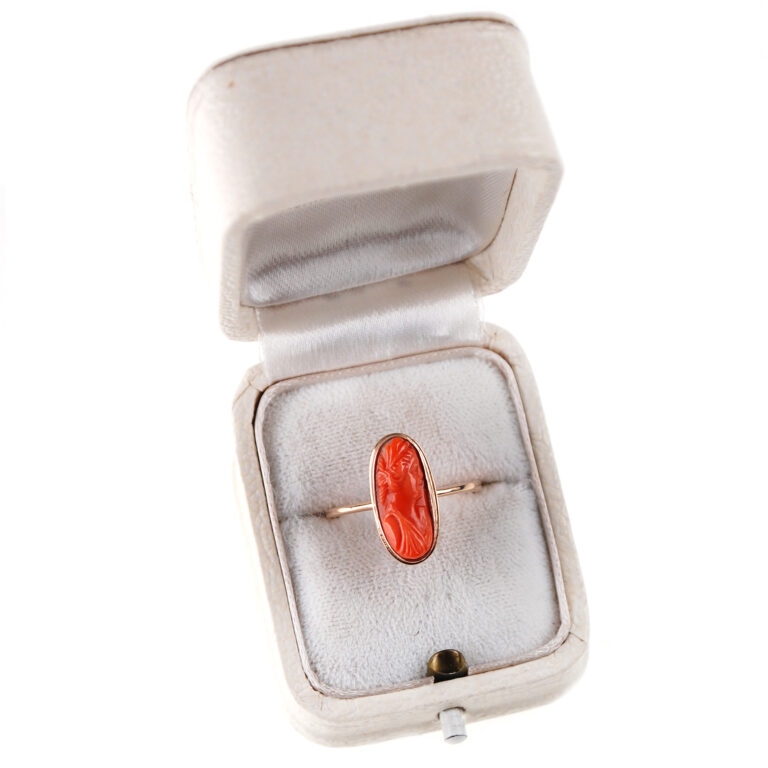 Coral 14k Cameo Ring 5602-0599 Image3