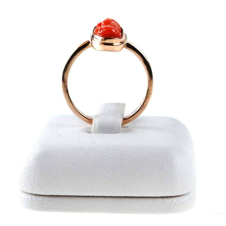 Coral 14k Cameo Ring 5602-0599 Image4