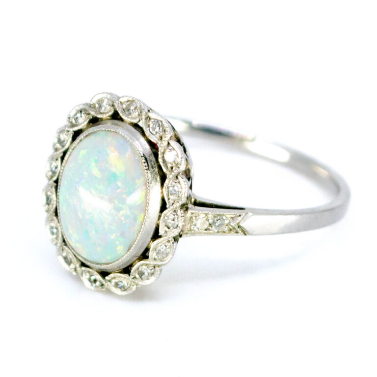 Opal Diamond Platinum Oval-Shape Ring 5611-4755 Image3