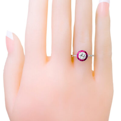 Diamond Ruby Platinum Target Ring 5830-1830 Image2