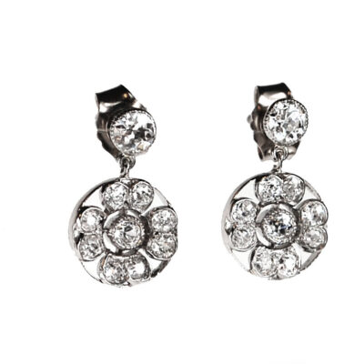 Diamond Platinum Pendant Earrings 5846-0616 Image2