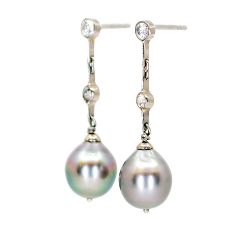 Diamond Pearl 18k Drop Earrings 6883-0845 Image3