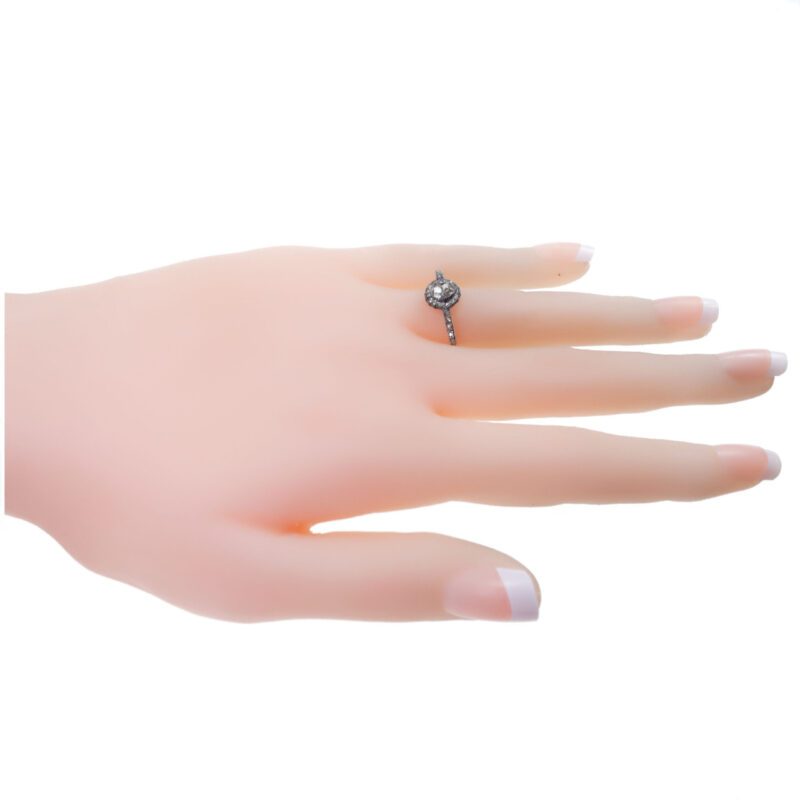 Diamant 14k zilveren antieke ring 7311-0718 Afbeelding3