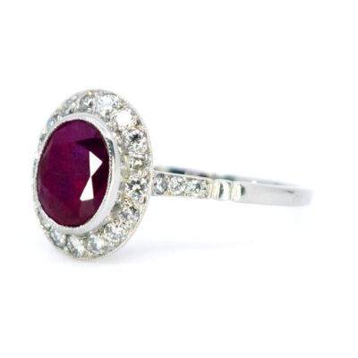 Ruby Diamond Platinum Halo Ring 7429-1945 Image2
