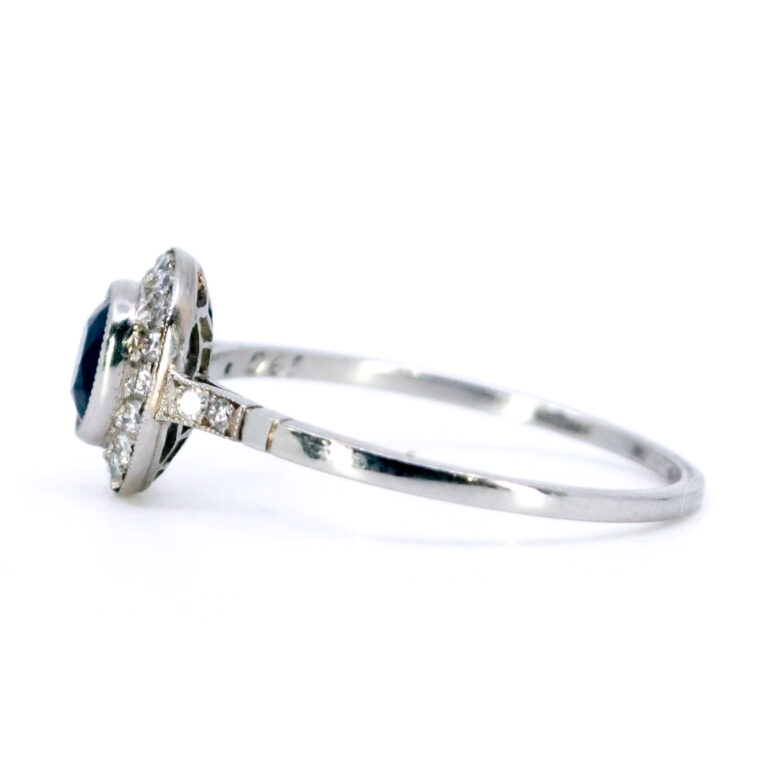 Sapphire Diamond Platinum Halo Ring 7430-1943 Image4