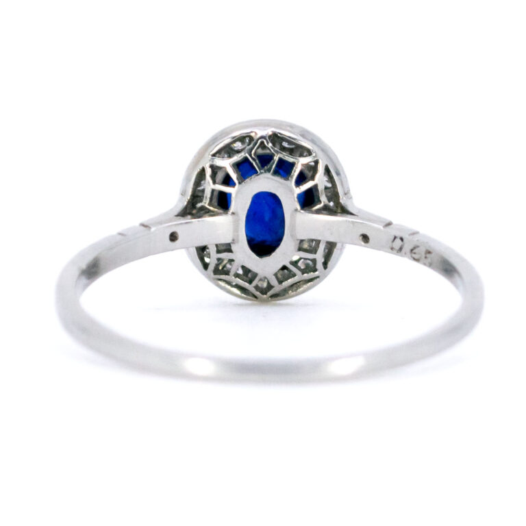 Sapphire Diamond Platinum Halo Ring 7430-1943 Image5